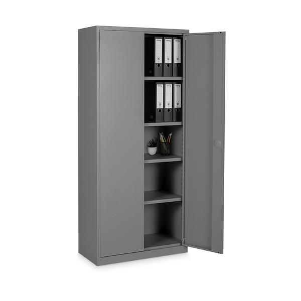 Aktenschrank aus Stahl – 800 x 380 (4,5 OH) – Korpus in Weißaluminium