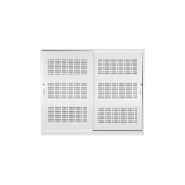 Akustik Schiebetürenschrank | 1600 x 500 x 1200 (3 OH) – Lichtgrau