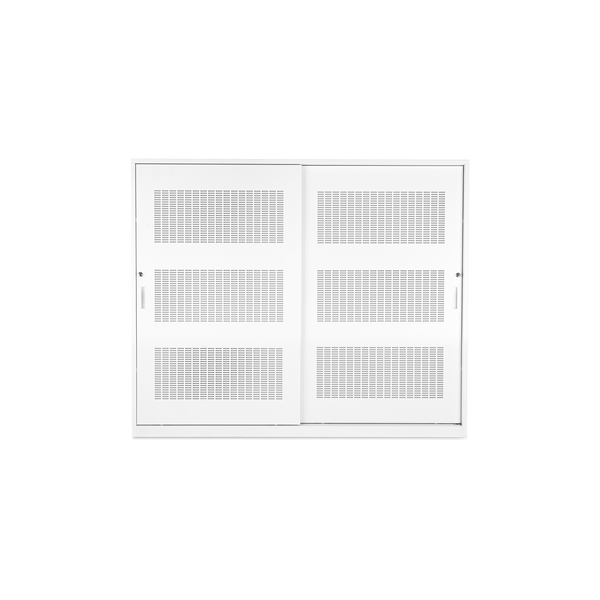 Akustik Schiebetürenschrank | 1600 x 500 x 1200 (3 OH) – Reinweiß