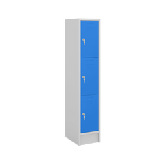 Fächerschrank (1 Abteil mit 3 Fächern) 350 mm Abteilbreite – Lichtgrau