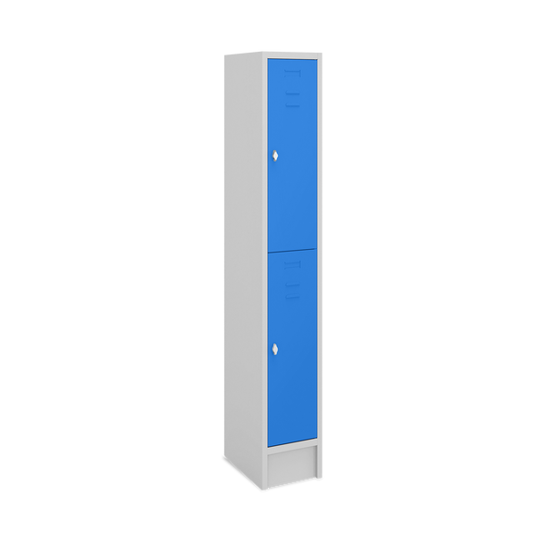 Fächerschrank (1 Abteil je 2 Fächer) 300 mm Abteilbreite – Korpus Lichtgrau