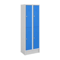 Fächerschrank (2 Abteile je 2 Fächer) 300 mm Abteilbreite – Korpus Lichtgrau