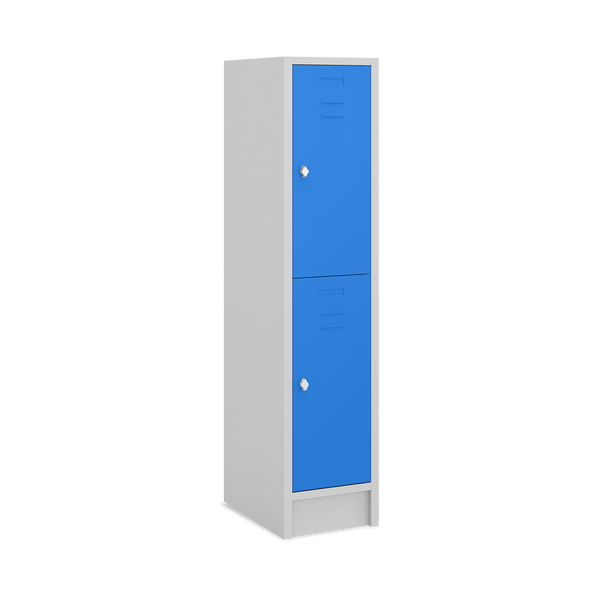 Fächerschrank (1 Abteil je 2 Fächer) 400 mm Abteilbreite – Korpus Lichtgrau