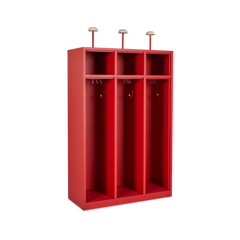 Feuerwehrschrank (3 Abteile) 500 mm Tief – Feuerrot