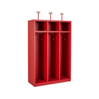 Feuerwehrschrank (3 Abteile) 500 mm Tief – Feuerrot