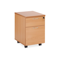 Rollcontainer aus Holz mit Schubladen