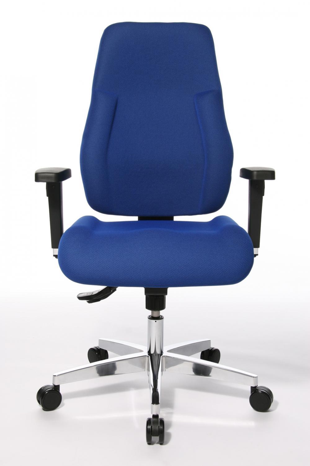 Der perfekte Bürodrehstuhl mit !!! blau Sitztiefenverstellung Bezug und verstellbaren bis KG 150 Armlehnen