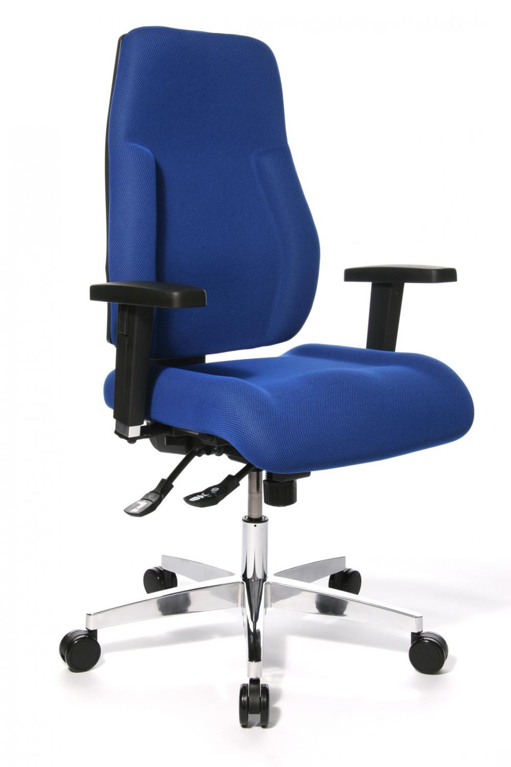 Der perfekte Bürodrehstuhl !!! bis blau und KG Bezug Armlehnen, mit 150 Sitztiefenverstellung verstellbaren